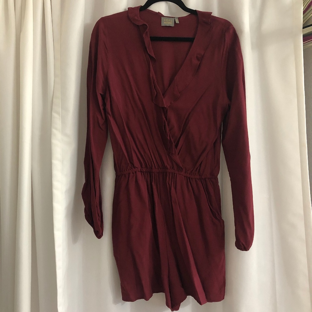 Maroon Long Sleeve Romper